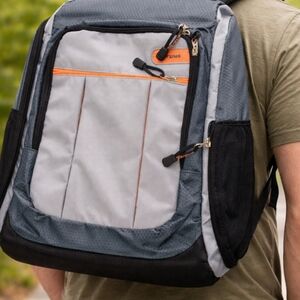 New Targus TSB081-10 17" Sling Laptop Backpack – Grey/Orange